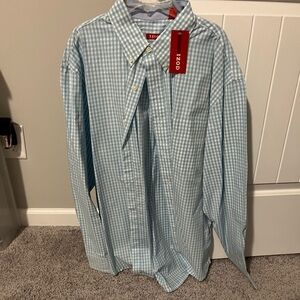 Mens Izod Large Plaid Dress Shirt.